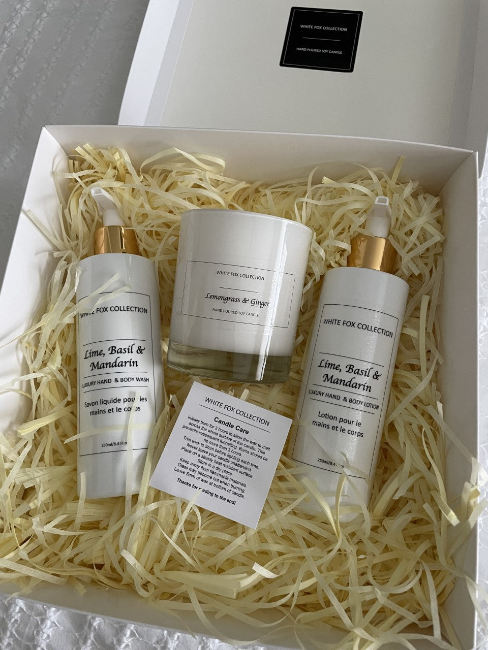 Candle and Luxury Hand & Body Care Set